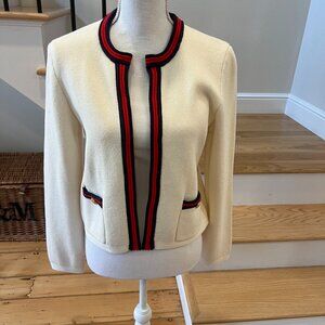 J.Crew Emilie Sweater Lady Jacket With Contrast Trim Size small